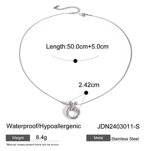 unique design  gold stainless steel/xo integrated pendant necklace  cold style circle titanium steel necklace h5 Picture2