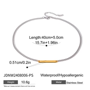 1 Stück Simple Series Einfache geometrische Edelstahl 18 Karat vergoldet Damen Kettenhalsketten h5 Bild2