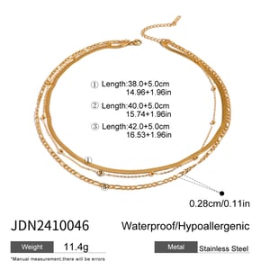 1 piece simple series classic annular stainless steel  gold plated women layered necklaces h5 Picture2