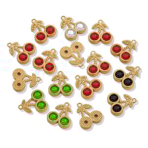 1 Piece Romantic Series Cute Cherry Stainless Steel Gold Color Women's Pendants h5 Picture2