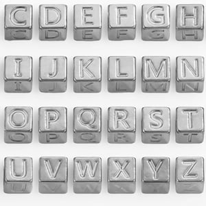 1 Paar Unisex-Anhänger aus Edelstahl der Simple Series mit einfachen Buchstaben h5 Bild2