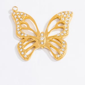 1 Paar Anhänger „Romantic Series Sweet Heart“ aus Edelstahl mit 18 Karat Vergoldung für Damen h5 Bild2