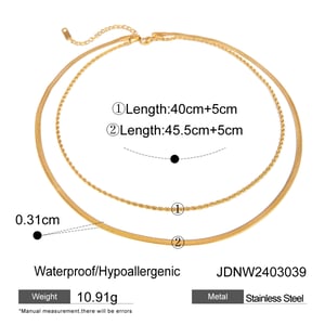 1 Stück Simple Series Lässige ringförmige Edelstahl-Halsketten mit 18 Karat Goldbeschichtung für Damen h5 Bild2