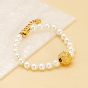 1 Piece Simple Series Stainless Steel   Gold Color Plated Women's Beaded Bracelets h5 