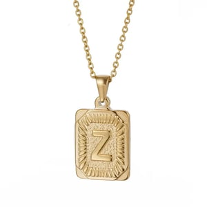 1 Stück Simple Series Daily Letter Edelstahl 18 Karat vergoldet Unisex Anhänger Halsketten h5 Bild2