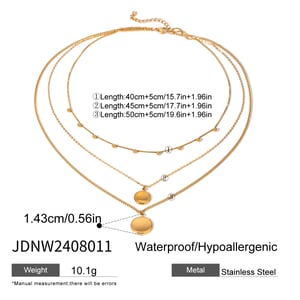 1 Stück Simple Series Klassische einfarbige Edelstahl-Mehrfachkette mit 18 Karat Goldbeschichtung für Damen h5