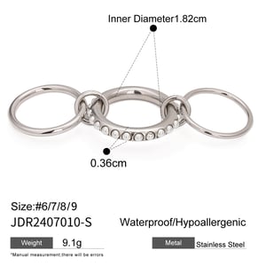 1 pair simple series daily geometric stainless steel  gold plated artificial pearl women single ring h5