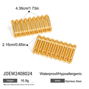 1 Paar Simple Series Einfache geometrische Titanstahl 18 Karat vergoldete Damen-Ohrstecker h5 