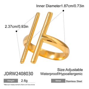 1 Stück schlichter Statement-Ring aus Edelstahl in Goldfarbe h5 
