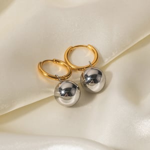 1 Pair Ball Pendant Stainless Steel Drop Earrings h5 Picture2