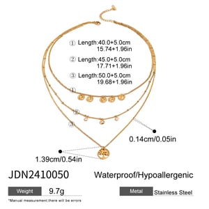 1 Piece Natural Series Elegant Tree Stainless Steel Gold Color Women's Layered Necklaces h5