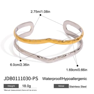 1 stück simple series  linie edelstahl vergoldet damen armreifen h5 