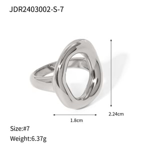 1 stück simple series  ringförmige edelstahl goldfarben plattierte damenarmreifen h5 