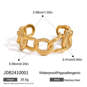 1 Paar Jie Ding Edelstahl Goldfarbenes Armband Weibliches High-End Offenes Armband Titanstahl Handschmuck Grenzüberschreitendes Armband h5 