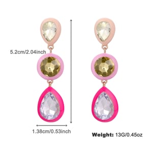 1 Pair Luxurious Series Irregular Geometric Shape Colorful Drop Oil Gold Color Alloy Women's Drop Earrings h5