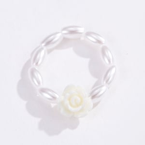 1 Piece Vacation Series Cute Mixed Polychrome Color Beads Lightweight Women's Adjustable Rings h5