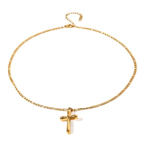 gold stainless steel cross necklace niche high-end simple cross titanium steel necklace h5