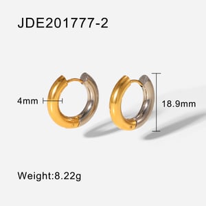 1 Pair Classic Stainless Steel Hoop Earrings h5