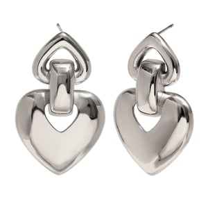 1 Paar romantische Serie süße Liebe/Herzform Edelstahl Gold Farbe Damen Tropfen Ohrringe h5 