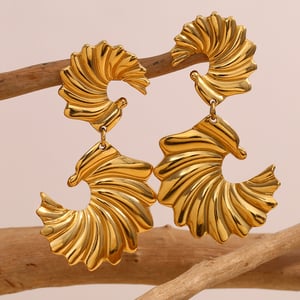1 Paar Luxuriöse Serie Retro Einfarbig Edelstahl Gold Farbe Damen Tropfen Ohrringe h5 Bild2