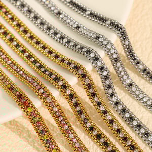 1 Piece Fashionable Series Retro Colorful Beads Multilayer Stainless Steel Gold Color Women's Beaded Bracelets h5 Picture2