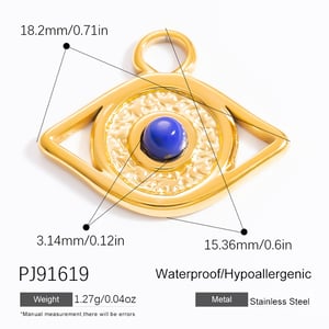 1 Stück Romantische Serie Retro Auge Edelstahl Gold Farbe Damen Anhänger h5