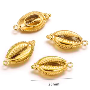 1 Piece Marine Series Simple Conch Shape Stainless Steel Gold Color Women's Pendants h5
