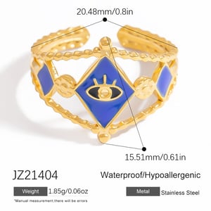 1 Piece Charming Series Chromatic Star Shape Oil- Glazing Stainless Steel Gold Color Women's Adjustable Rings h5