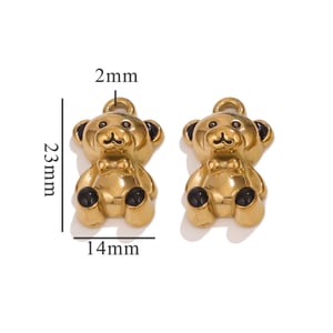 1 Stück einfache Serie süße Cartoon Edelstahl Gold Farbe Damen Anhänger h5 