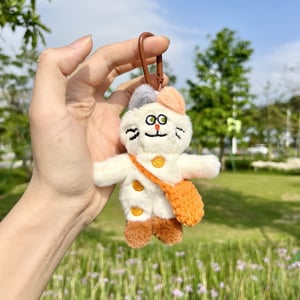 1 Piece Romantic Series Funny Cat Polychrome Furry Rayon Women's Bag Charms h5
