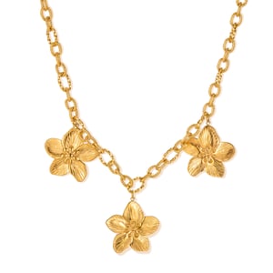 1 Piece Luxurious Series Retro Flower Stainless Steel Gold Color Women's Pendant Necklaces h5