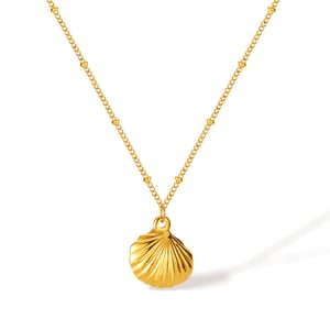 1 Piece Classic Series Retro Conch Stainless Steel Gold Color Women's Pendant Necklaces h5