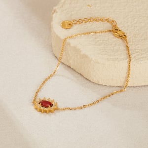 1 Piece Stylish Series Daily Oval Shape Stainless Steel Gold Color Women's Chain Bracelets h5 Picture2