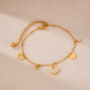1 Piece Simple Series Daily Heart Shape All-match Stainless Steel Gold Color Women's Charm Bracelets h5 Picture2