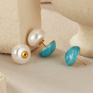 1 Paar einfache Serie lässig geometrische Edelstahl Gold Farbe Damen Ohrstecker h5 Bild2
