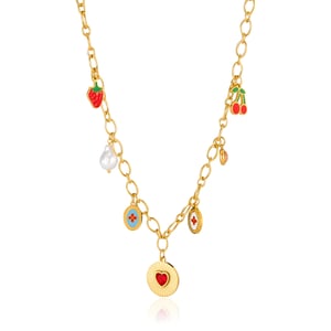 1 Stück Romantische Serie Tägliche geometrische Edelstahl Gold Farbe Damen Anhänger Halsketten h5