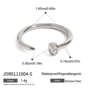 1 Piece Modern Series Classic Annular Nail Stainless Steel Gold Color Women's Single Rings h5