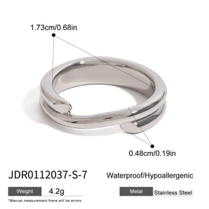 1 Stück Simple Series Klassischer Kreis Edelstahl Goldfarbene Damen-Einzelringe h5 