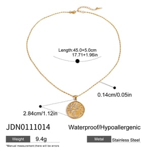 1 Piece Romantic Series Stylish Sun & Moon Pattern Stainless Steel Gold Color Women's Pendant Necklaces h5