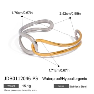 1 Piece Minimalist Series Designable Overlap Line Stainless Steel Gold Color Women's Bangles h5