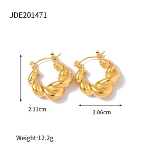 1 paar klassische serie  ringförmige edelstahl gold farbe damen creolen h5