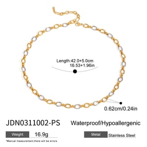 1 Piece Modern Series Sophisticated Chain Stainless Steel Gold & Silver Color Women's Chain Necklaces h5