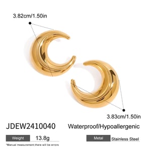1 paar simple series  mond edelstahl gold farbe damen ohrstecker h5 