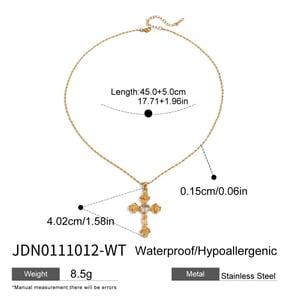 1 Piece Luxurious Series Fascinating Ross Cross Stainless Steel Gold Color Women's Pendant Necklaces h5