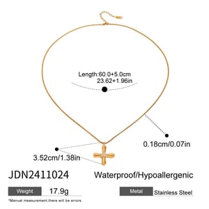 1 Piece Classic Series Elegant Cross Shape Stainless Steel Gold Color Women's Pendant Necklaces h5