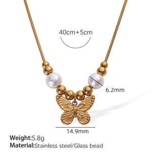1 Piece Romantic Series Elegant Animal Titanium Steel   Gold Color  Women's Pendant Necklaces h5