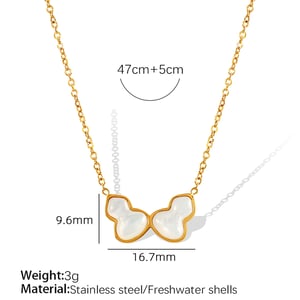 1 Piece Classic Series Daily Plant Titanium Steel   Gold Color  Women's Pendant Necklaces h5