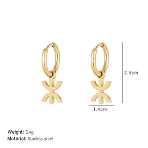 1 Pair Modern Series Sleek Geometric Titanium Steel Gold Color Women's Drop Earrings h5 Picture2