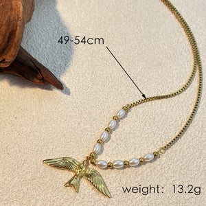 1 Piece Bird Stainless Steel Gold Color Women's Pendant Necklaces h5