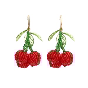 1 Pair Sweet Bead Cherry Drop Earrings h5